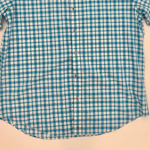 Robert Graham Gingham Short Sleeve Shirt Button-Down Cotton | Men's Size XL - Picture 4 of 12